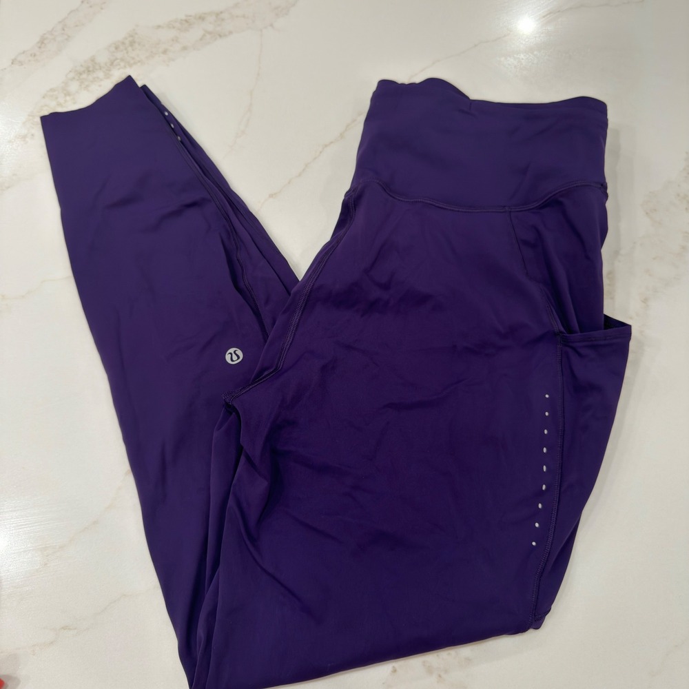 Lululemon Fast and Free High Rise Tight Purple Nulux Running Leggings